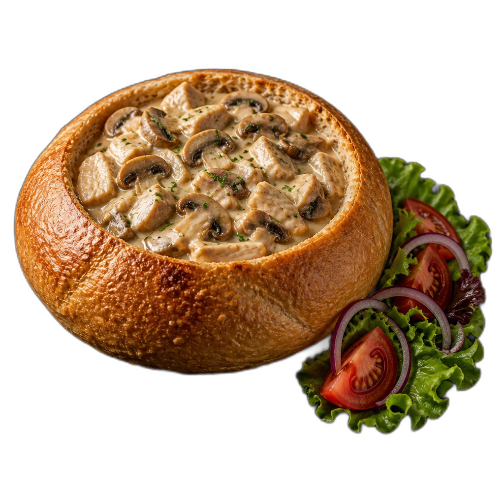 Pannecook de pollo con champiñones